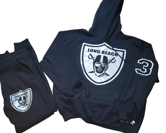 Long Beach Two-Piece Raider Nation Set (Black/Grey)