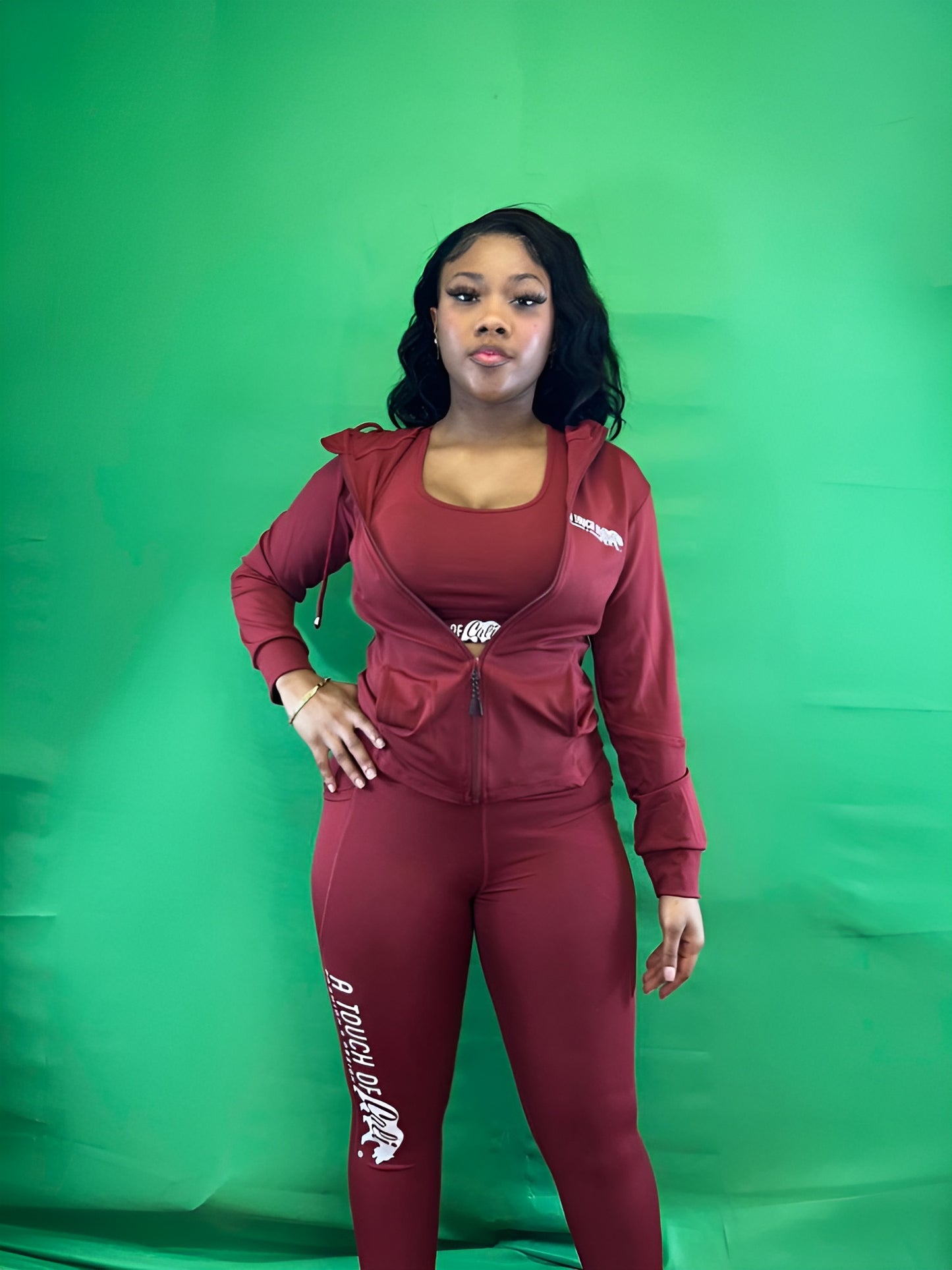 3-Piece Track Suit in Burgundy