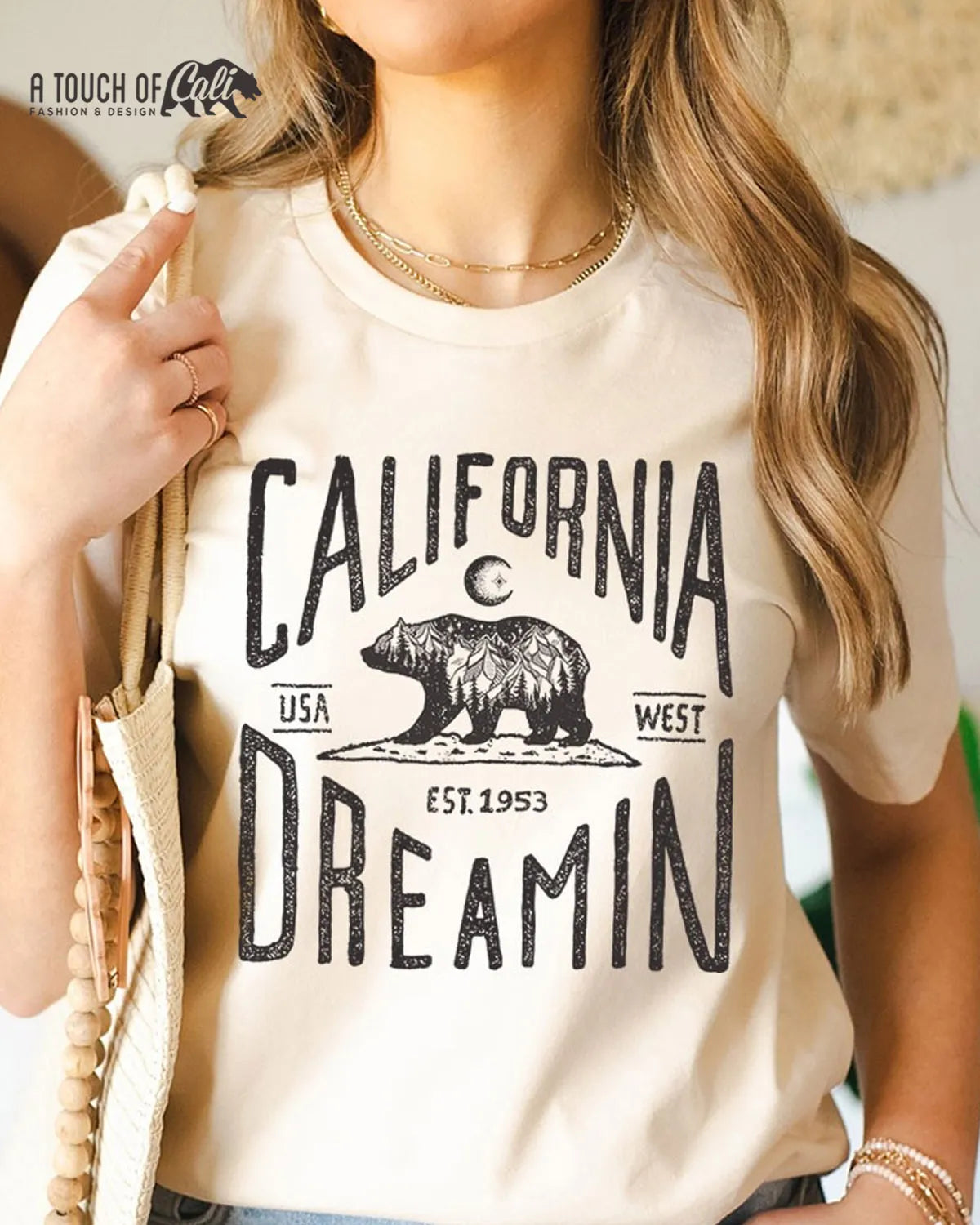 California Dream Graphic Tee In Soft Cream