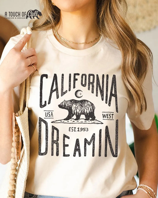 California Dream Graphic Tee In Soft Cream