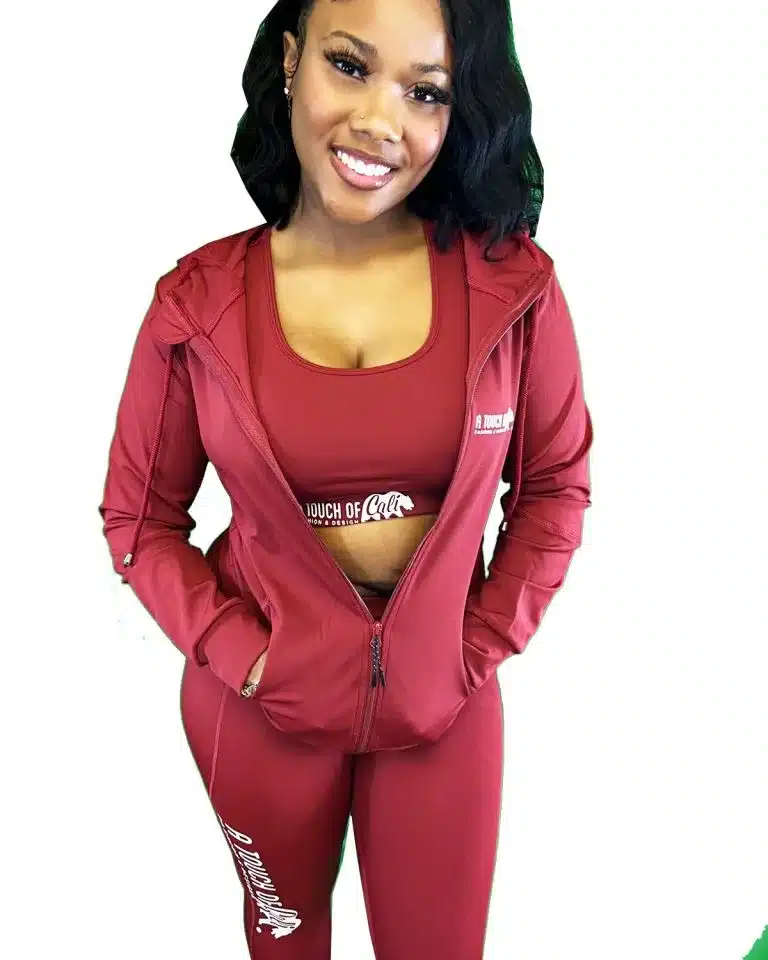 3-Piece Track Suit in Burgundy