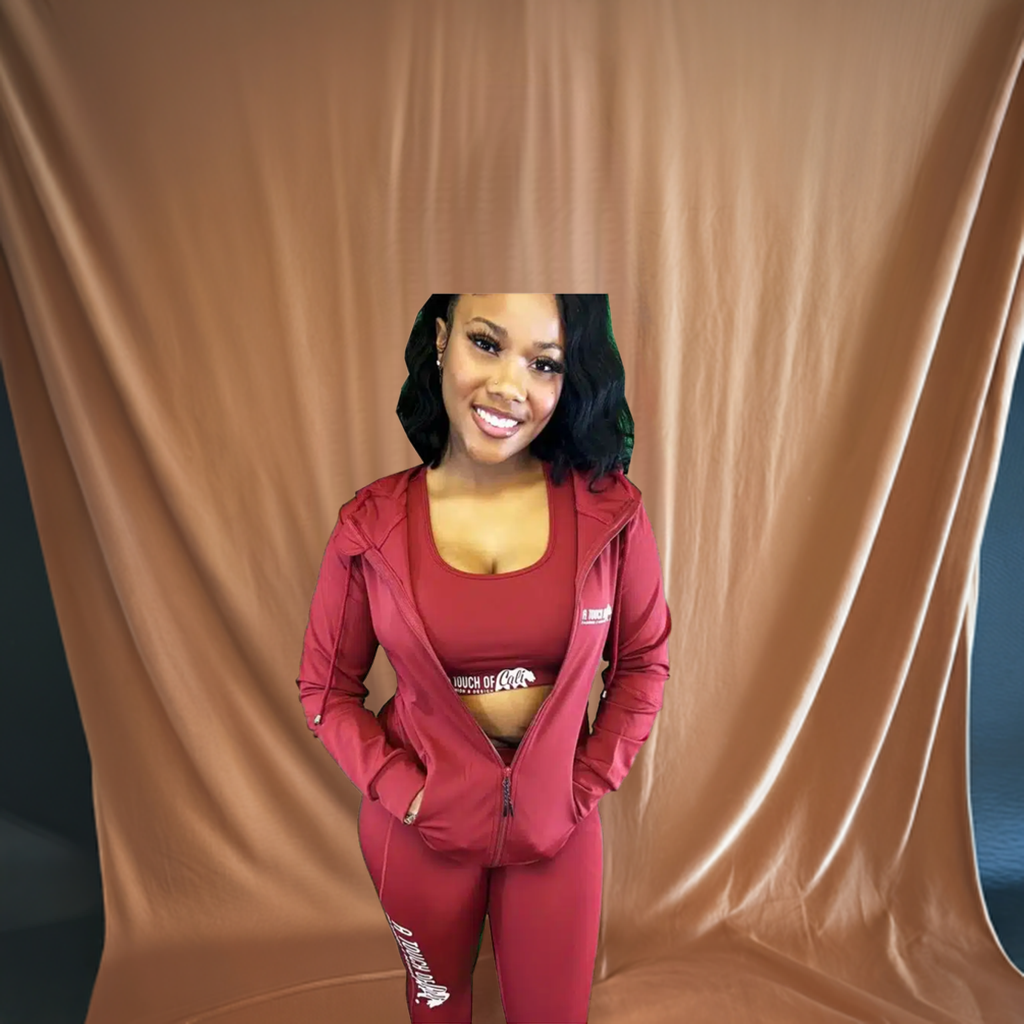 3-Piece Track Suit in Burgundy